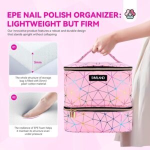 Travel Cosmetic Bag Nail Polish Portable Bag Double Layer Cosmetic Bag